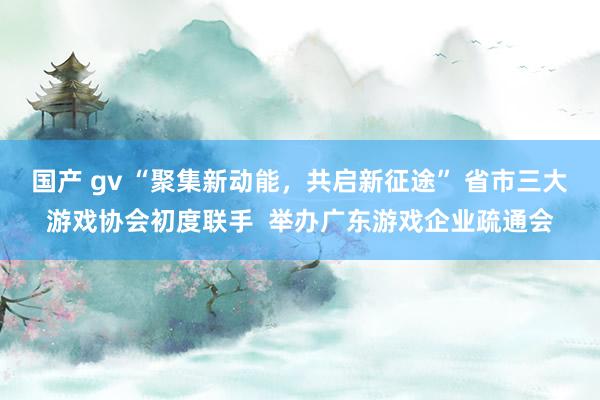 国产 gv “聚集新动能，共启新征途” 省市三大游戏协会初度联手  举办广东游戏企业疏通会